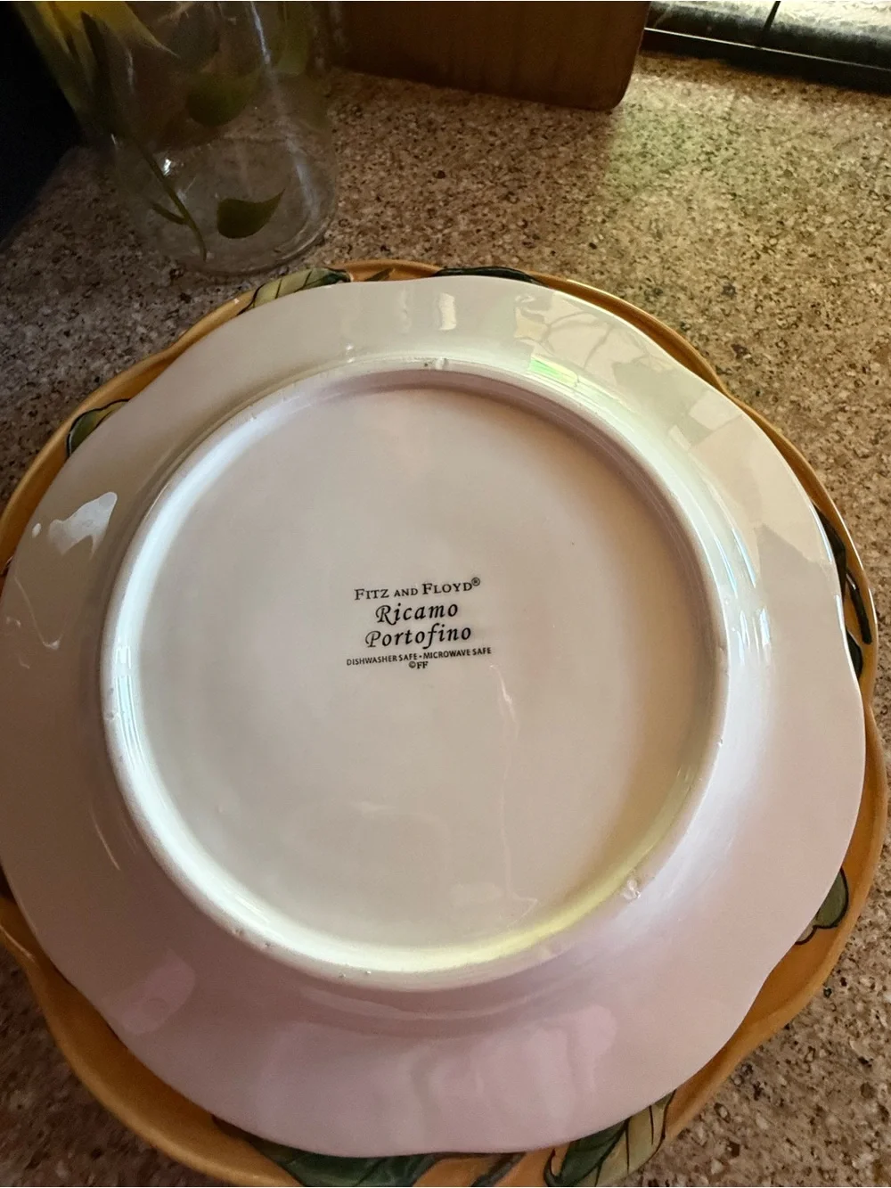 Fitz and Floyd Pasta & Plate Set Ricamo Portofino